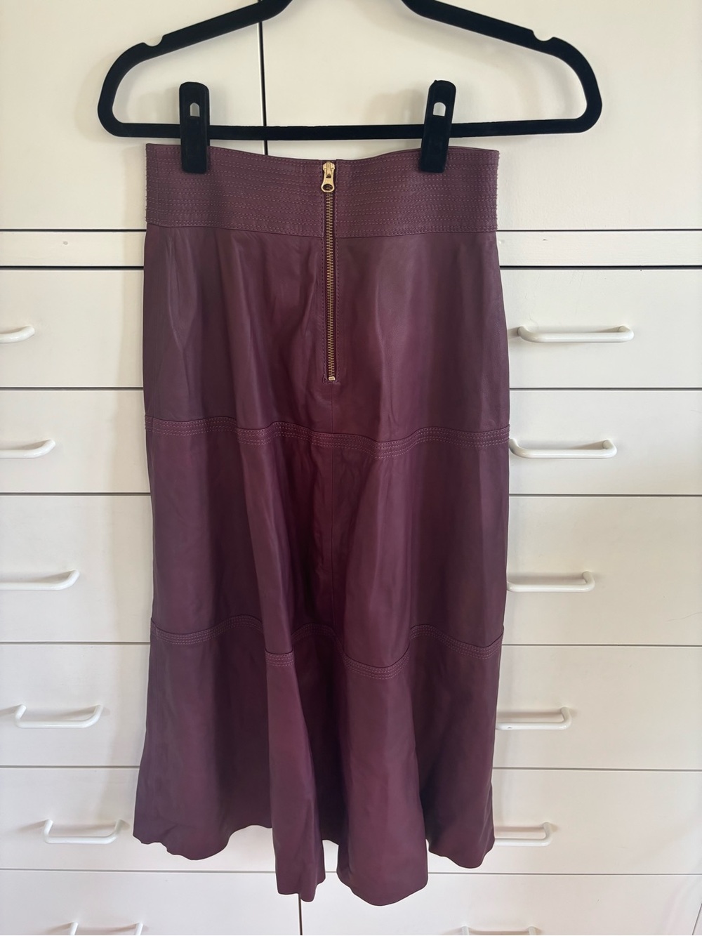 NWT Olivia Palermo for Chelsea28 Leather midi Skirt - Picture 3 of 5